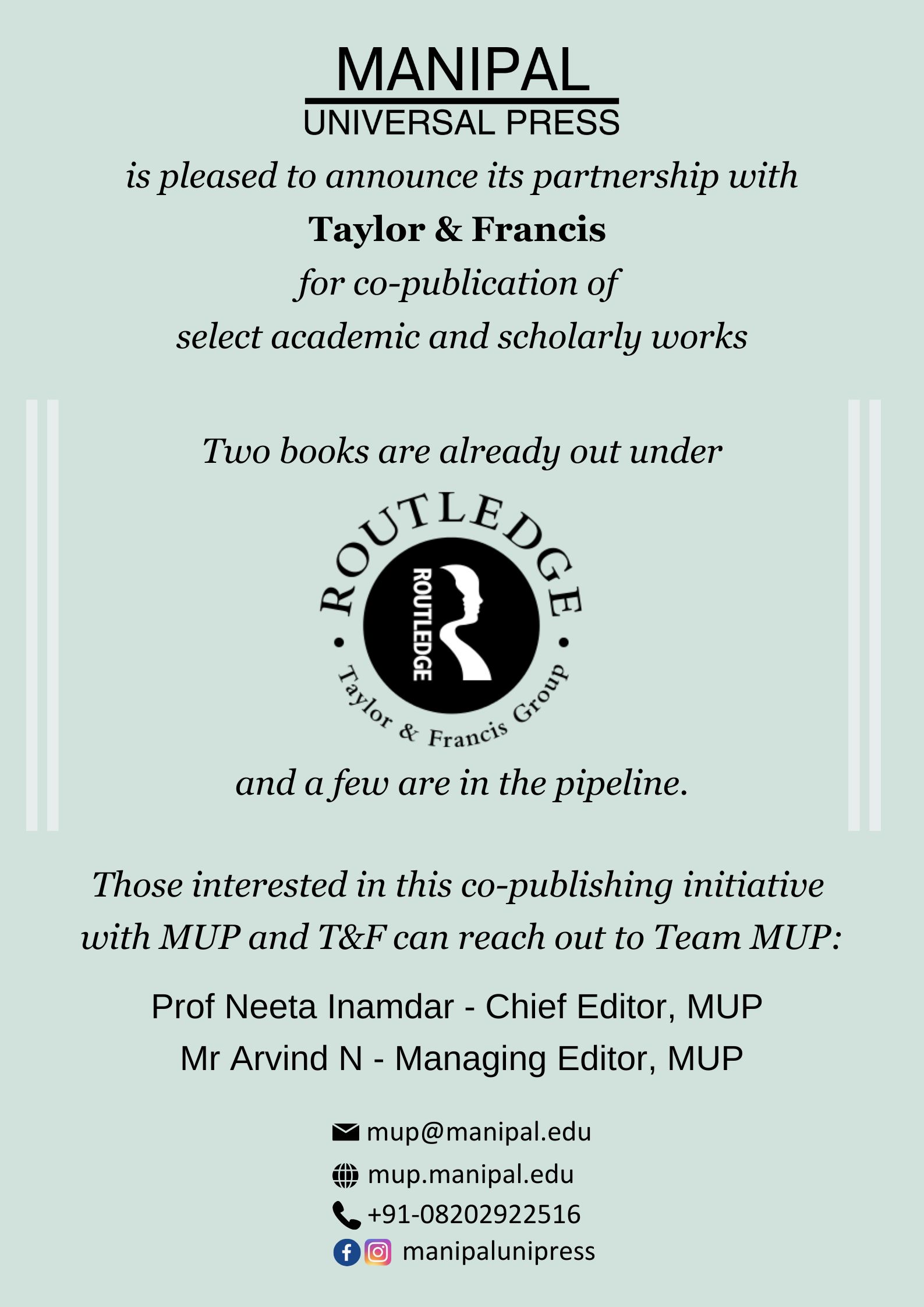 MUP and T&F co-publish select academic and scholarly works.