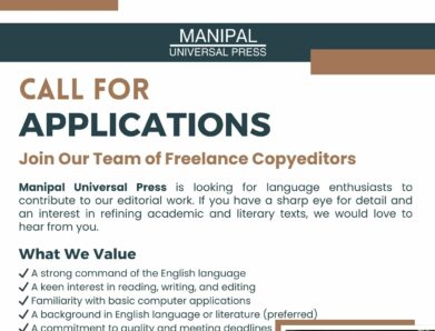 Manipal Universal Press is inviting applications for freelance copyeditors!