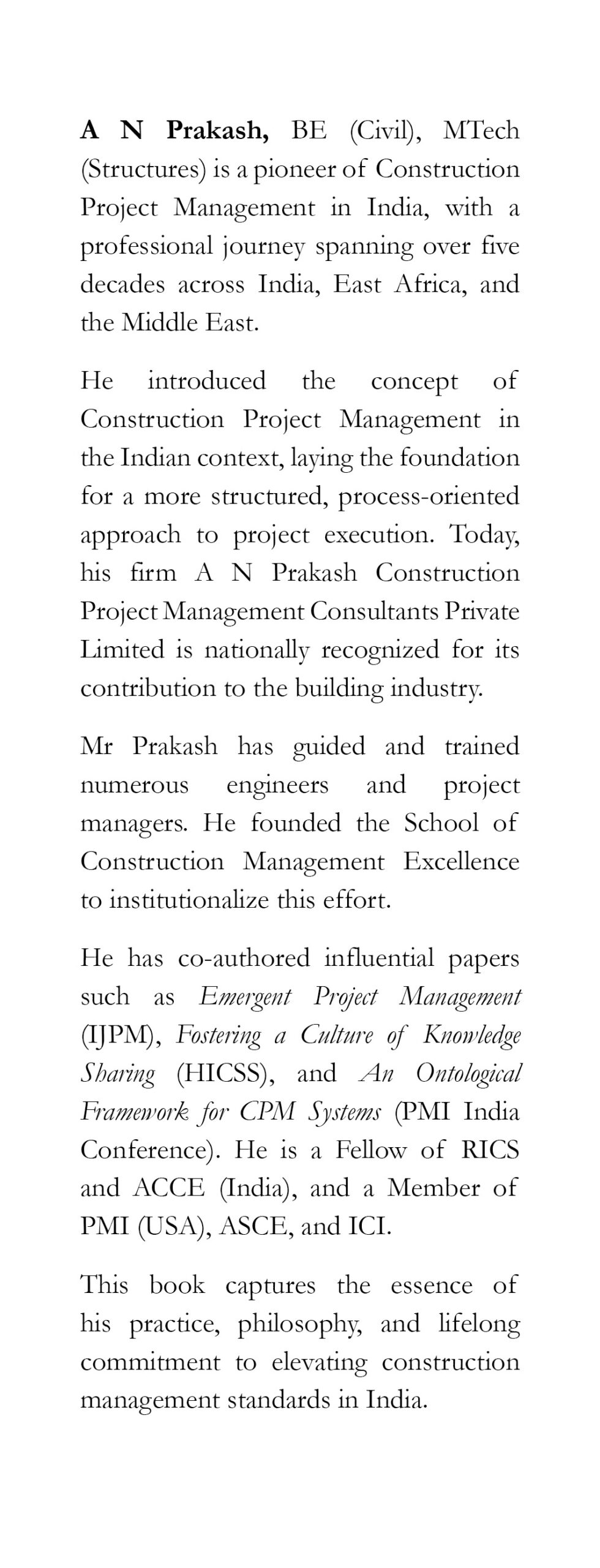 Construction Management for Practising Engineers