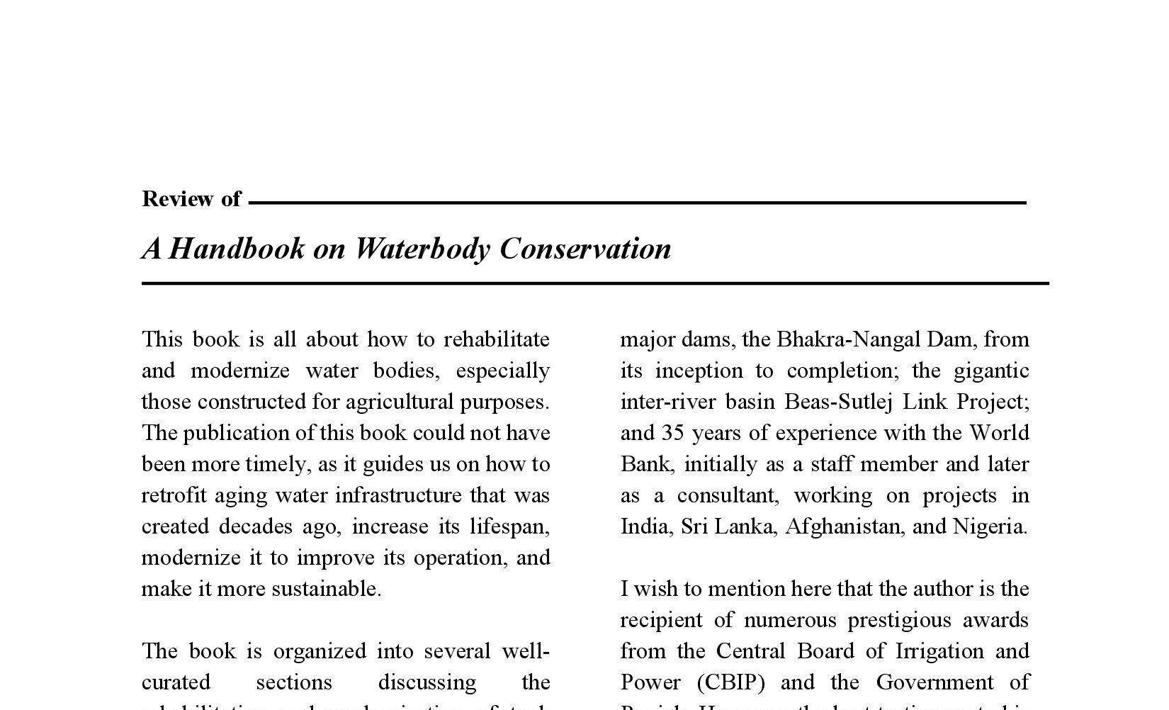 A Handbook on Waterbody Conservation